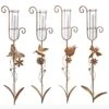 Rain Gauge Garden Stake Critter W/Flower Curl W/ Jewel Asst Designs 37.5"H (#7)