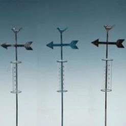 Rain Gauge Stake Bird Arrow Asst Glass/Metal Asst 36"H (#1)