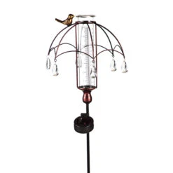 Rain Gauge Stake Solar Umbrella W/Bird Metal/Glass 9x36 -Cheap Sapling Pulse Store rain gauge stake solar umbrella w bird metal glass 2